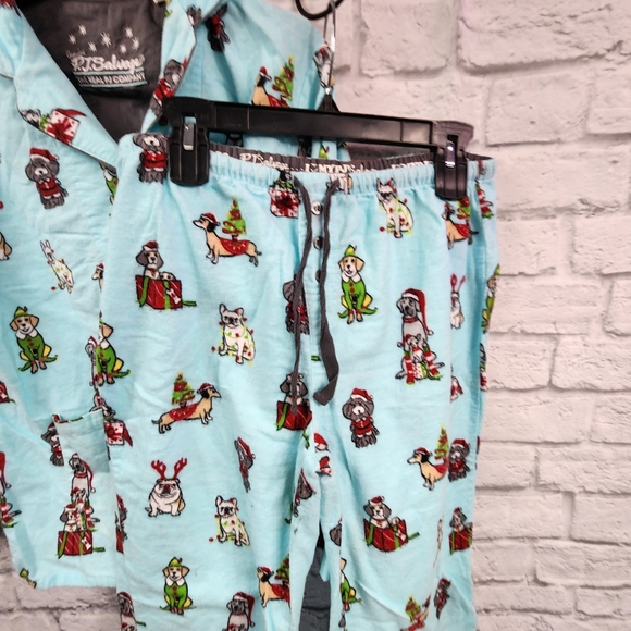 P.J. SALVAGE 2 Piece "Christmas Dogs" Flannel Lounge PJ/Pajama Set - Picture 6 of 8